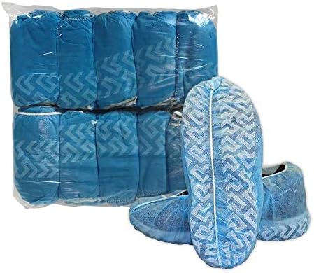 CleanPro® Disposable Polypropylene Shoe Covers with Anti-skid Treads, Blue, Large, 1,000 Count