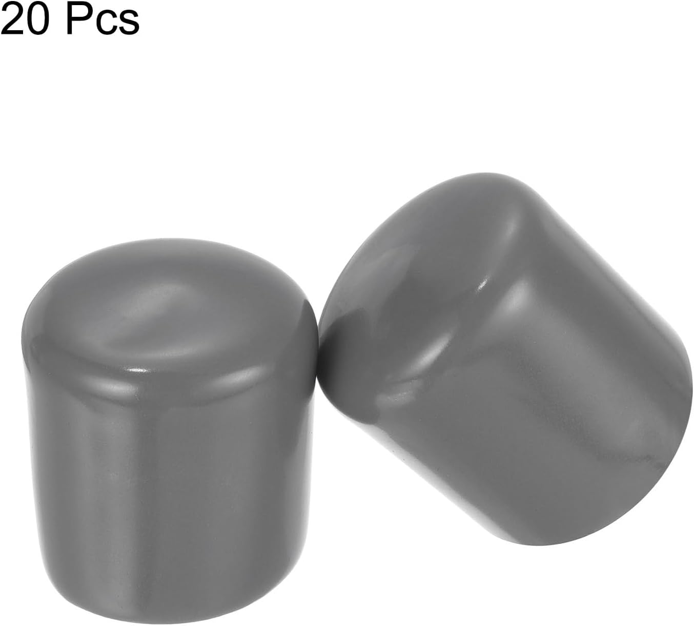uxcell 20pcs Rubber End Caps 24mm ID Vinyl PVC Round Tube Bolt Cap Cover Screw Thread Protectors Dark Grey