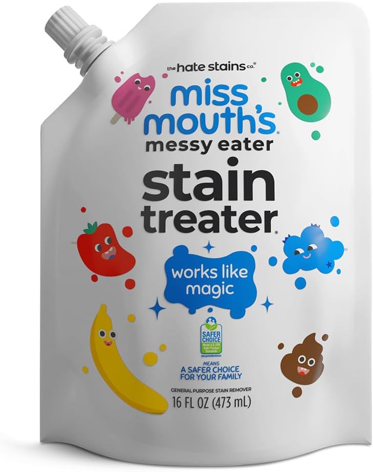 Miss Mouth's Messy Eater Stain Treater - 16oz Refill - Newborn & Baby Essentials - No Dry Cleaning Food, Grease, Coffee Off Laundry, Underwear, Fabric