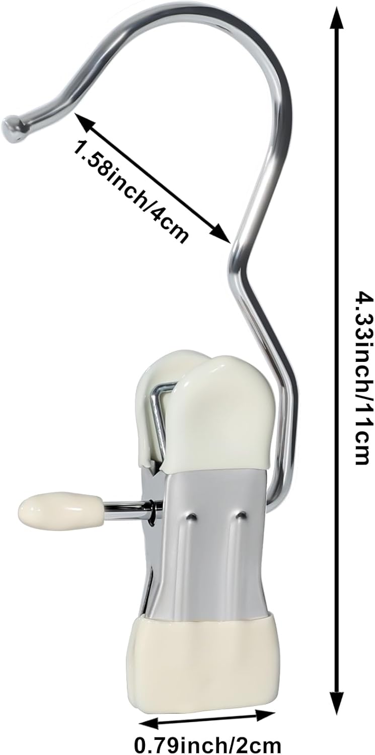 15/30Pcs Upgrade Double Head Clamp Dipped Clothespin for Laundry Hooks with Clips, Boot Holder, Hanging Clips, Portable Multifunctional Hangers Single Clip Space Saving for Jeans, Hats (30, White)