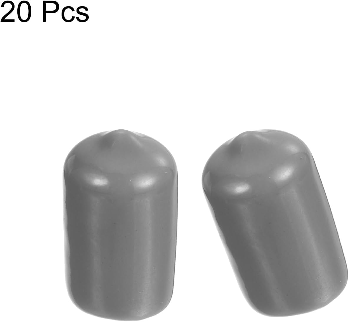uxcell 20pcs Rubber End Caps Protective Caps 13mm ID Vinyl PVC Round Tube Bolt Cap Cover Screw Thread Protectors, Light Grey