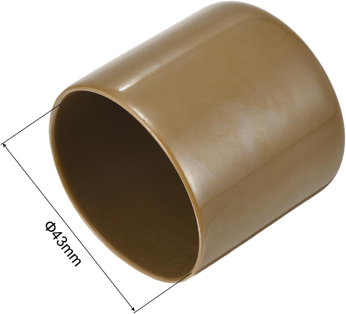uxcell 20pcs Rubber End Caps 43mm ID Vinyl PVC Round Tube Bolt Cap Cover Screw Thread Protectors Light Brown
