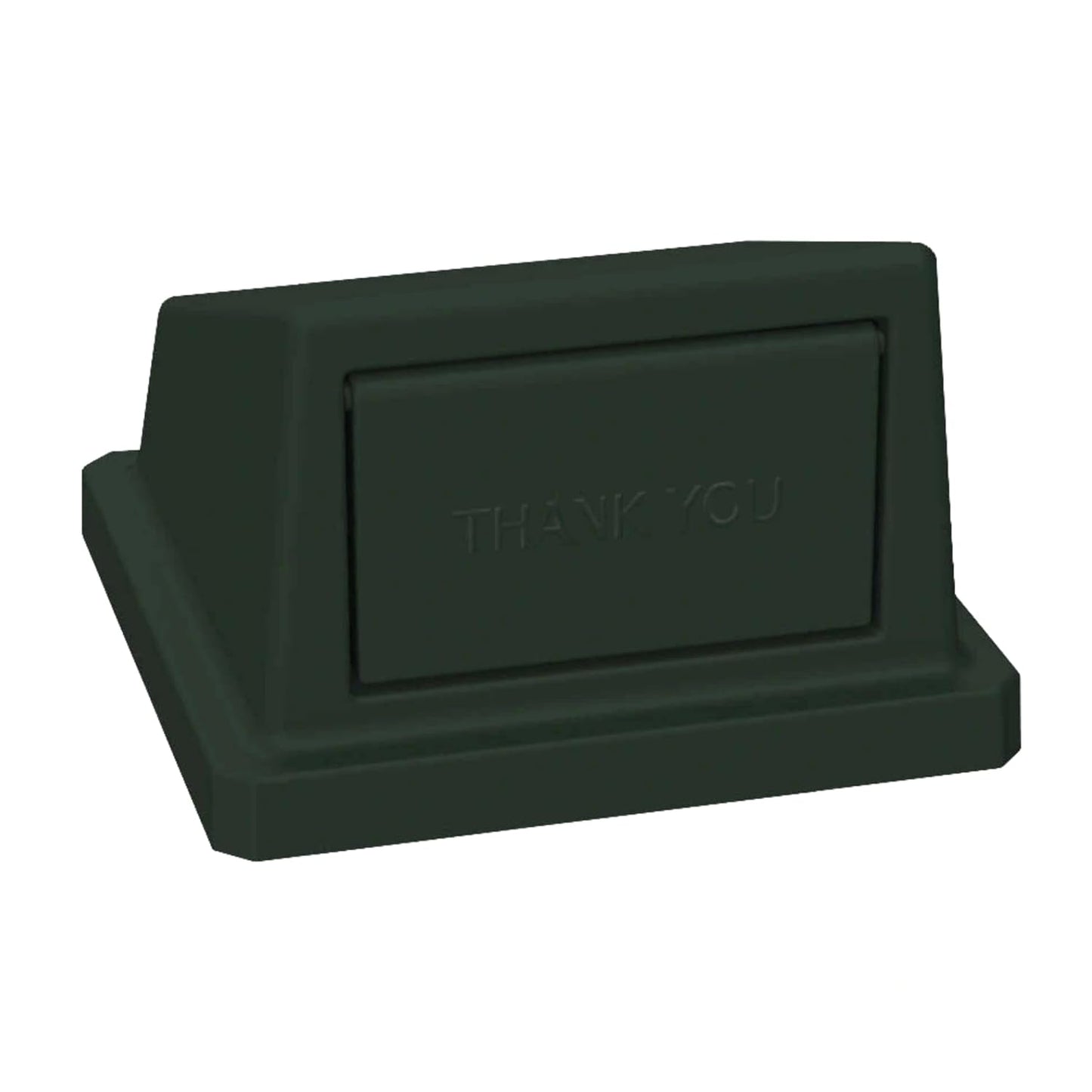 32 Gallon Square Slatted 100% Recycled Plastic Heavy-Duty Commercial Outdoor or Indoor Trash Can with Push Top Lid | Great for Schools and Businesses - Black