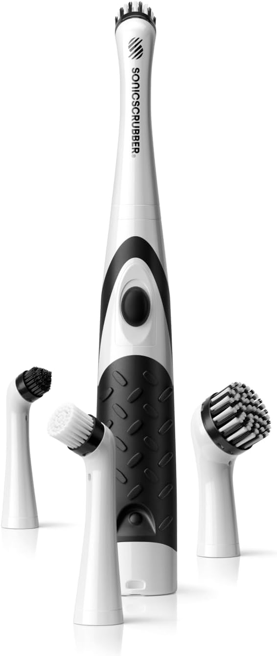 Household Cleaning Brush - Electric Scrubbing Brush - Home, Kitchen & Bathroom - Removes Mould & Cleans Grout (Washing-Up System)