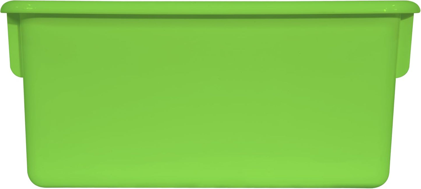 Wood Designs Cubby Storage Bin, Heavy Duty Plastic Containers for Kids Lime Green Cubby Tray Set of 25