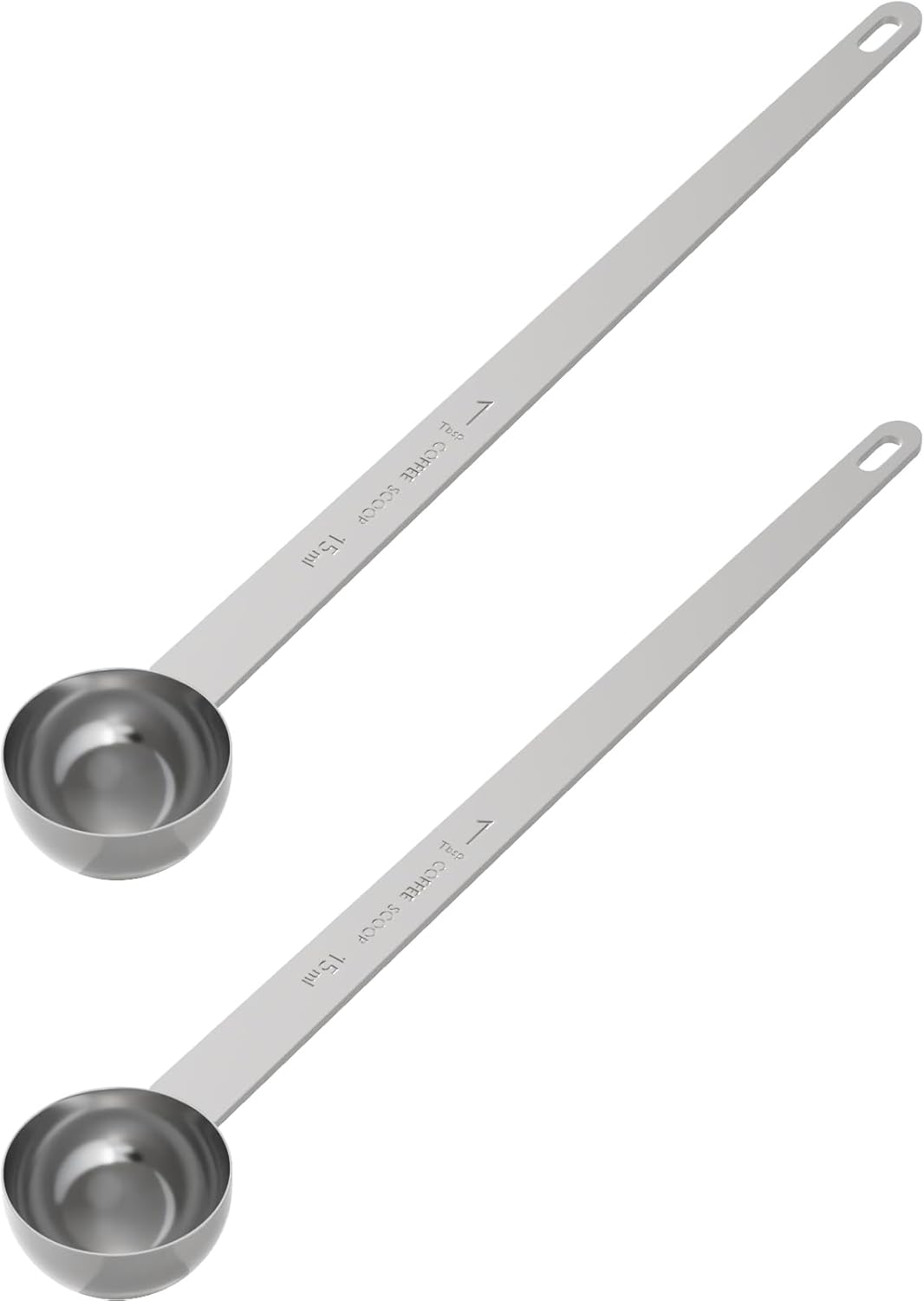 2PCS 1 Tablespoon Coffee Scoop, 9" Long Handle Measuring Spoon, One tbsp (15 ml) Stainless Steel Scooper