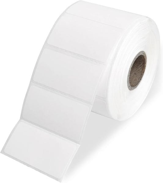 1×2 Inch White Removable Thermal Labels,Waterproof Thermal Label,800 Sheets per Roll with Perforated Lines