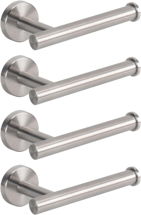 NearMoon Bathroom Toilet Paper Holder, Premium SUS304 Stainless Steel Rustproof Wall Mounted Toilet Roll Holder for Bathroom, Kitchen (4 Pack, Brushed Nickel)