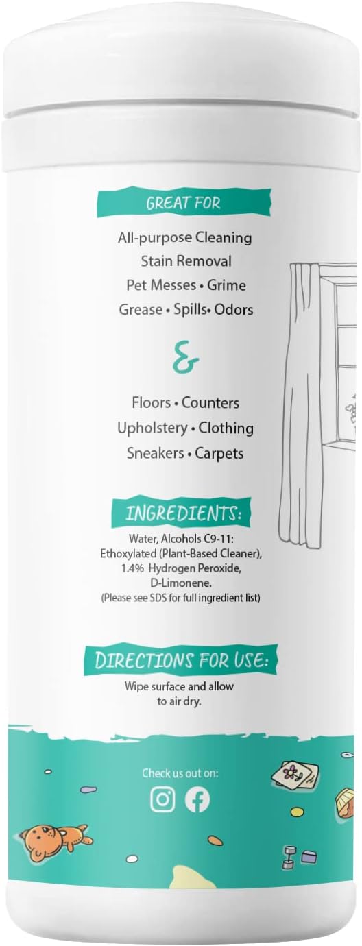 MOMREMEDY Hydrogen Peroxide Cleaning Wipes | All Purpose Cleaner and Stain Remover | Multipurpose for Kitchen, Bathroom, All Surfaces