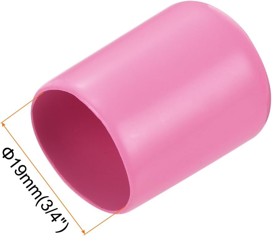 uxcell 20pcs Rubber End Caps 19mm(3/4 inch) ID Vinyl PVC Round Tube Bolt Cap Cover Screw Thread Protectors Pink