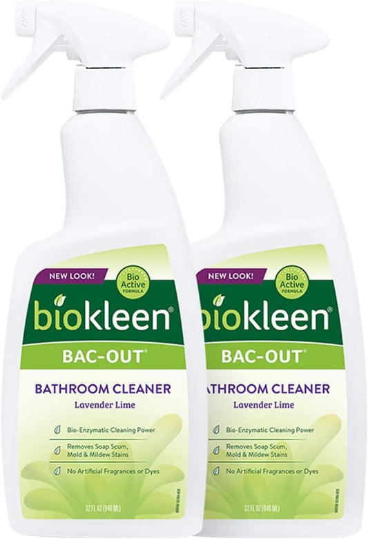 Biokleen Bac-Out Natural Bathroom Cleaner - 2 Pack - Enzyme Professional Strength, Enzymatic Cleaner for Bathroom, Eco-Friendly, Plant-Based, No Artificial Fragrance - Packaging May Vary