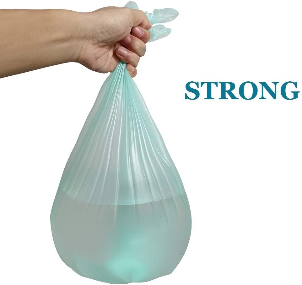 1.2 Gallon Biodegradable Trash Bags Small Trash Bags Unscented Garbage Bags Compostable Wastebasket Can Liners for Bathroom,Home, Office , Baby diaper(Emerald, 125 Count (Pack of 1))