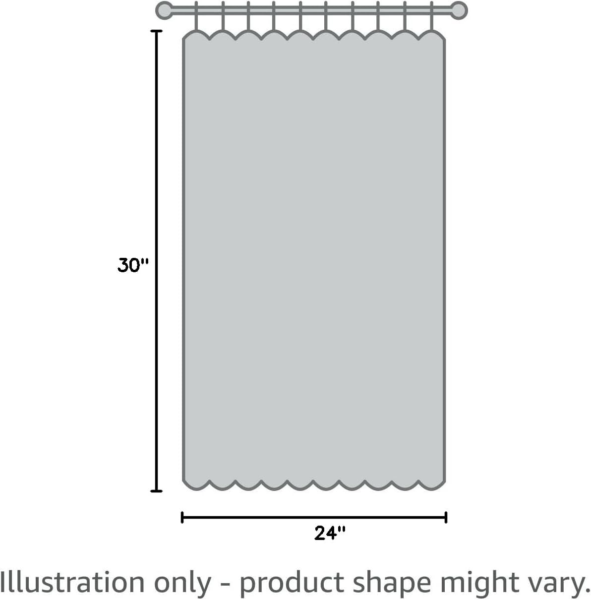 Pickluc Cafe Curtain (Half Window Curtain) 24 Inches Length, Rod Pocket Kitchen Curtain, Short Blackout Curtain for Small Window, Blue 30" Wide and 24" Long, 2 Panels