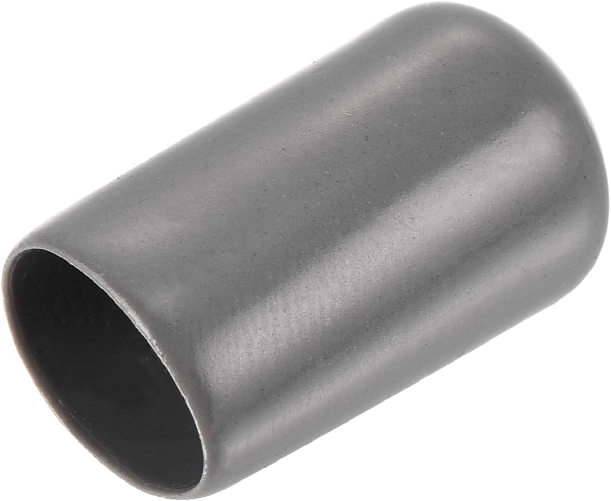 uxcell 20pcs Rubber End Caps 11mm ID Vinyl PVC Round Tube Bolt Cap Cover Screw Thread Protectors Dark Grey