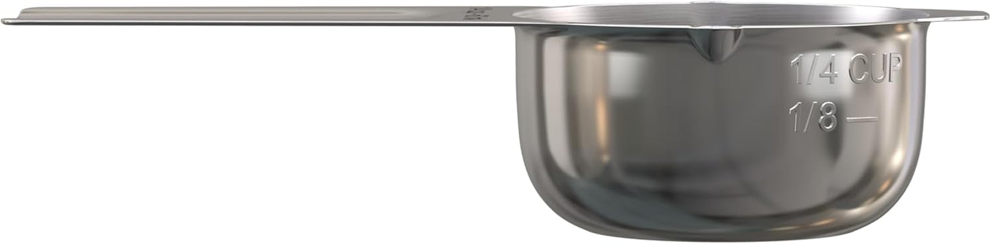 Color Up ¼ Cup Measuring Cup (60 ml) – Premium Chrome Stainless Steel, Accurate for Wet & Dry Ingredients, Embossed Markings, Easy-Pour Spouts, Dishwasher-Safe, Kitchen Essential