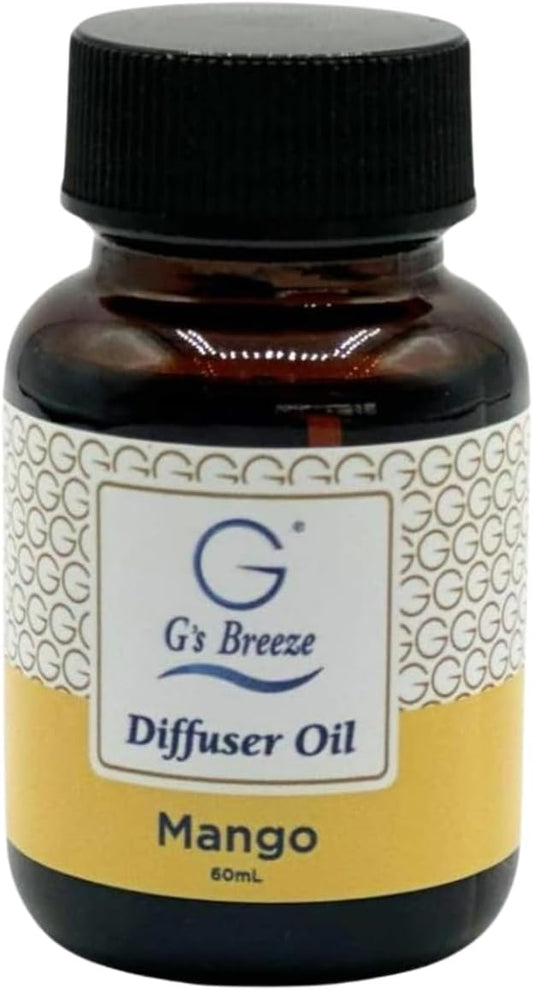 G's Breeze Mango Diffuser Oil Refill - Fruity Essence Aroma for Home or Office - Long-Lasting Tropical Scent of Ripe Mangoes for a Refreshing, Energizing Atmosphere - 60ML