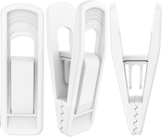 Hanger Clips for Velvet Hangers (White, 40 PCS), Non-Slip Plastic Clips Pant Skirt Hanger Clips for Flocking Hangers