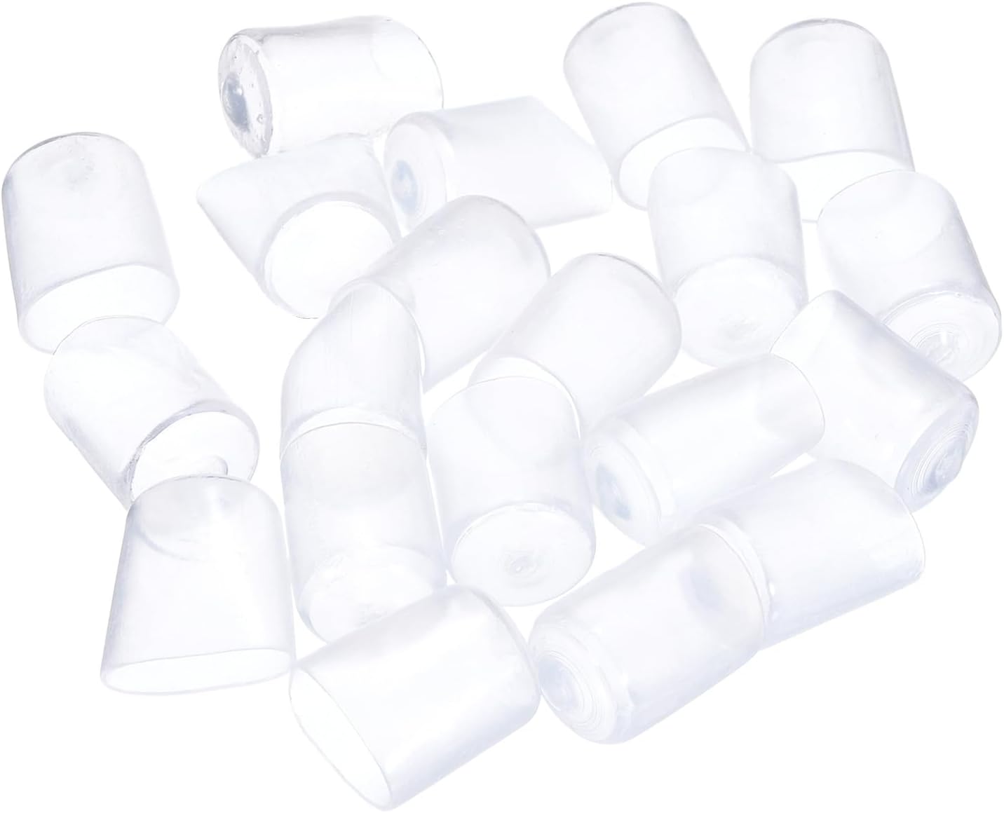 uxcell 20pcs Rubber End Caps 15mm ID Vinyl PVC Round Tube Bolt Cap Cover Screw Thread Protectors Clear