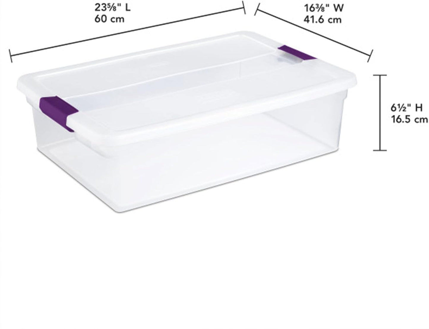 Sterilite 18-Pack 32 Quart ClearView Latch Box, Stackable Organizer Bins with Latching Lids - Clear Plastic Organization Containers for Closet, Bedroom, Shelving Units and Everyday Home Storage