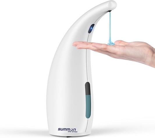 Automatic Liquid Soap Dispenser,300ML Touchless 4 Gear Adjustable,Countertop Electric Battery Operated White Hand Soap Dispenser with Sensor for Bathroom,Kitchen,Office