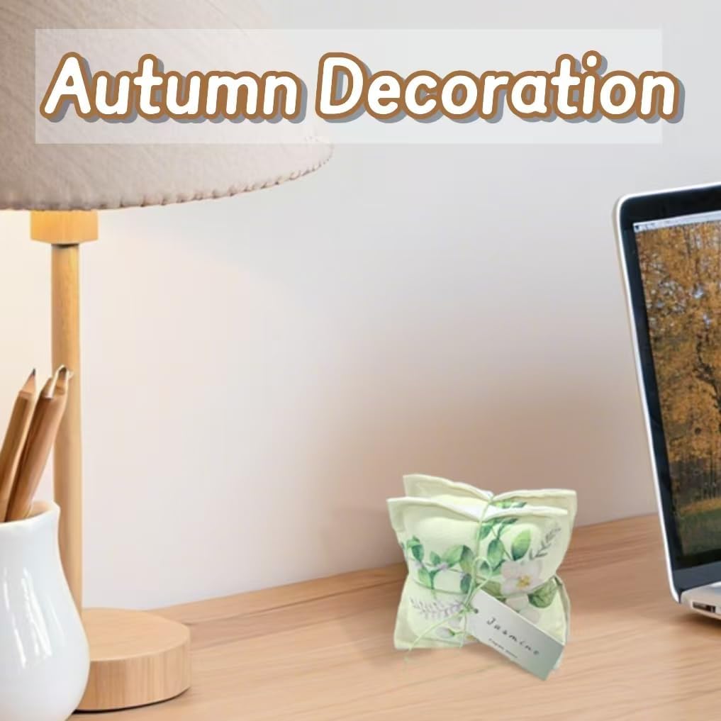 AUCUDA Mother's Day Jasmine Scented Sachet Bags for Drawers and Closets Decorations, Potpourri Packets for Women Clothes Storage, Spring Wedding Fragrance Pillow, Bedroom Indoor Fresheners.