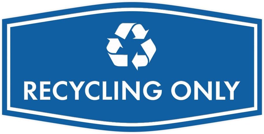 Fancy Recycling Only Sign (Blue) - Large