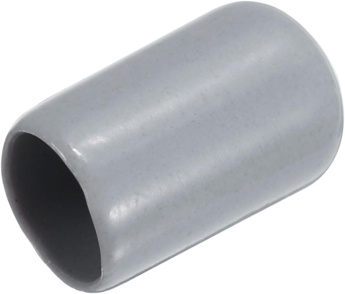 uxcell 20pcs Rubber End Caps 9mm ID Vinyl PVC Round Tube Bolt Cap Cover Screw Thread Protectors Grey