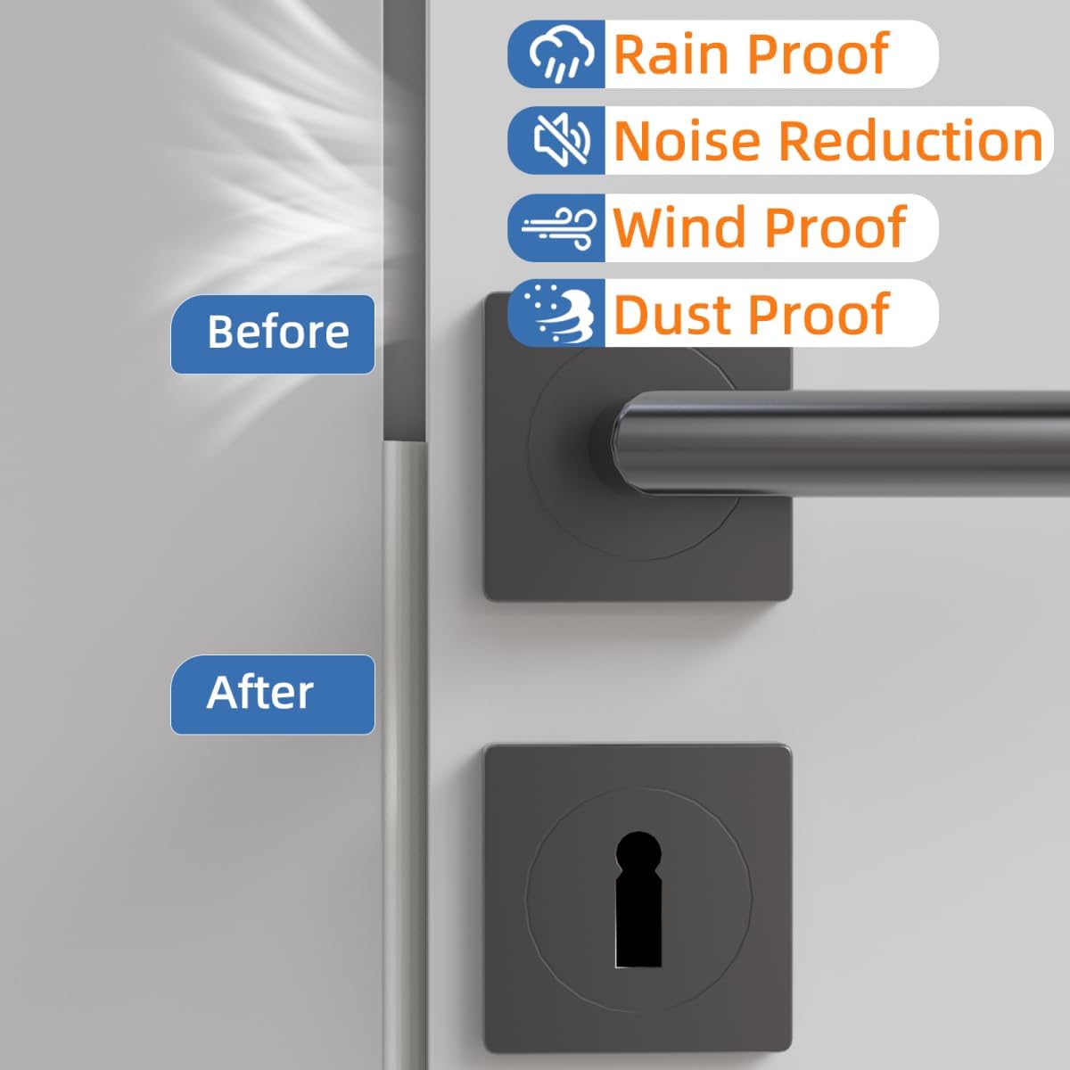 Wedge-Shape Window Weather Stripping Door Frame Seal Strip 118” Brown,Upgrade Black Foam,Soundproofing,Draft Stopper,Winter Insulation,Noise Blocker, Gap Filler for Exterior Front Door Side