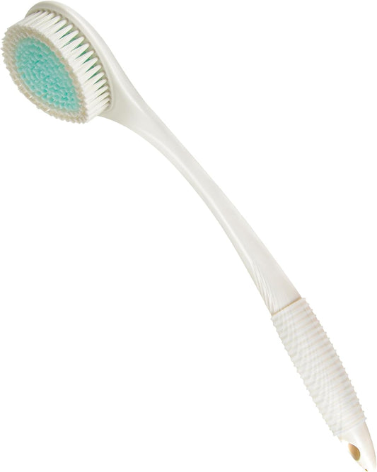 BEDELITE Back Bath Brush Long Handle for Shower - Soft Shower Brush for Men & Women,Back Brush Scrubber(16.4" Long), Skin Exfoliator for Bath Scrubber Body Brush(Ivory)