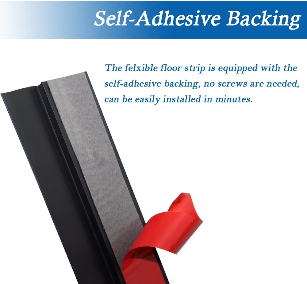 Floor Transition Strip Self Adhesive Carpet & Flooring Transitions Edging Trim Strip PVC Threshold Transitions Suitable for Threshold Height Less Than 5mm (20Ft, Black)