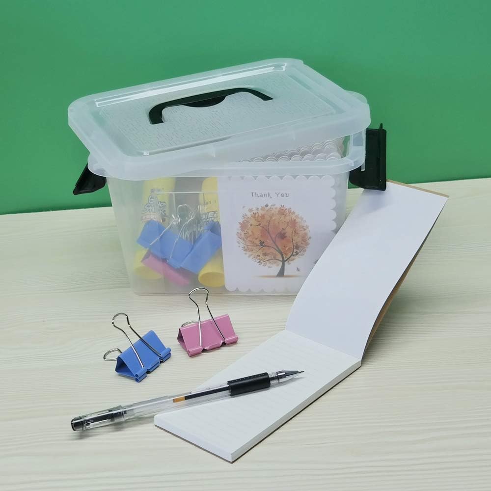 Small Plastic Storage Box, 6-Pack 3 Liter Storage Bins with Lid