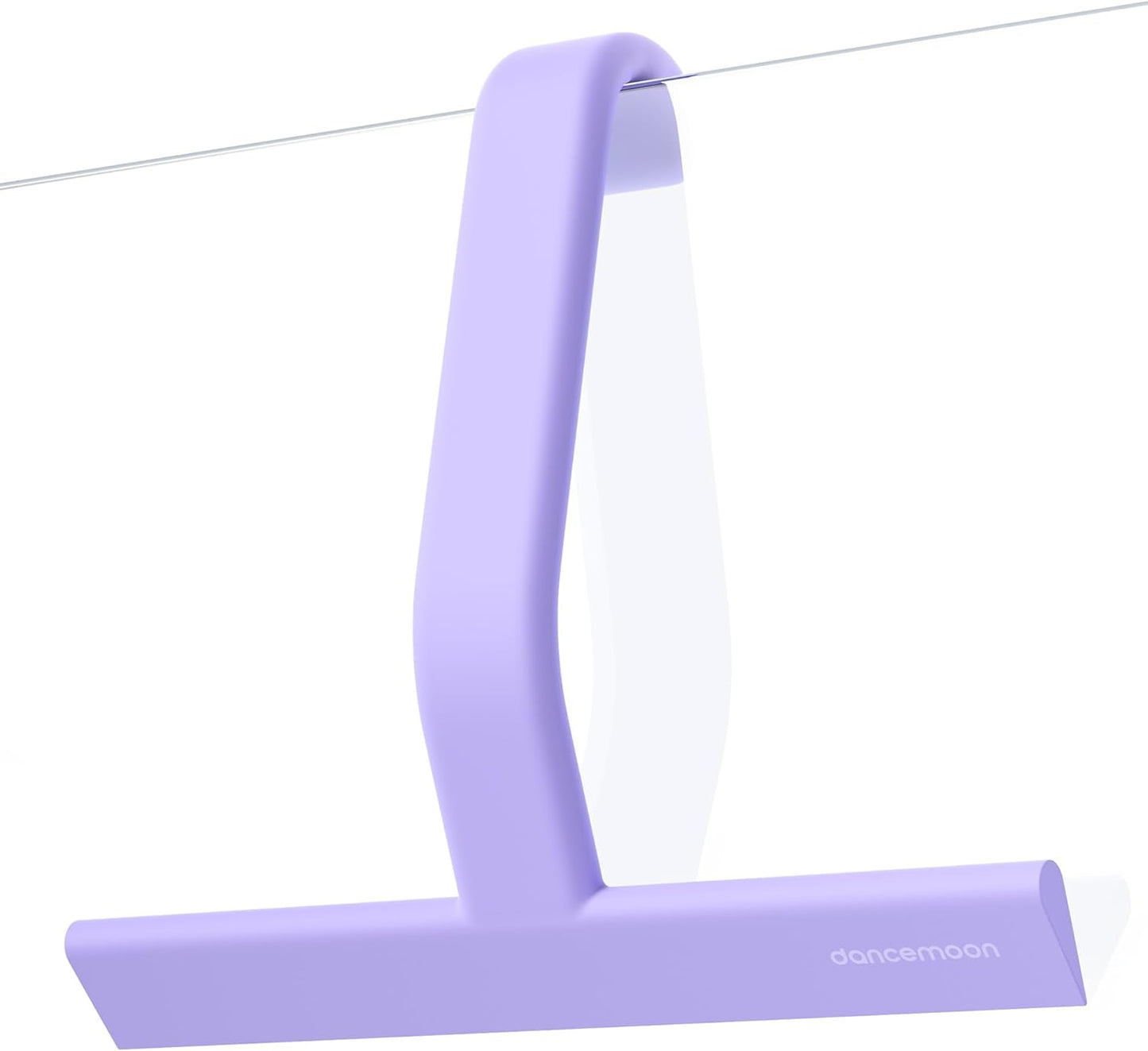 dancemoon JustHang Shower Squeegee for Glass Doors, All-one-Piece Silicone with Built-in Hook Design for Easy Hanging and Cleaning, 10 Inch Purple