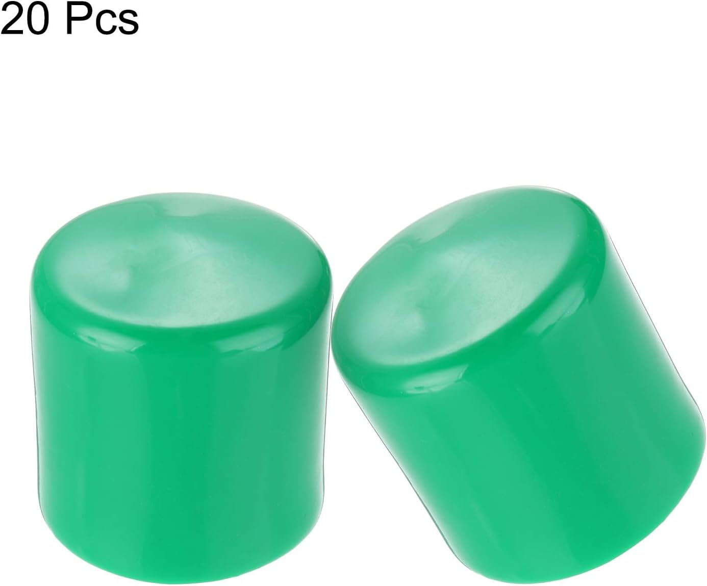 uxcell 20pcs Rubber End Caps 41mm(1 5/8") ID Vinyl PVC Round Tube Bolt Cap Cover Screw Thread Protectors Dark Green