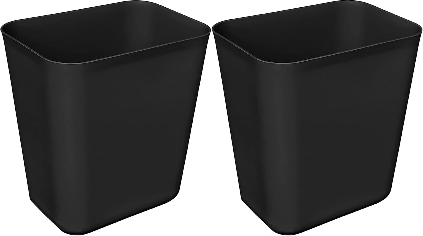 Nipogear 3 Gallons Efficient Trash Can Wastebasket, Fits Under Desk, Kitchen, Home, Office (Black, 3 Gallons-2 Pack)
