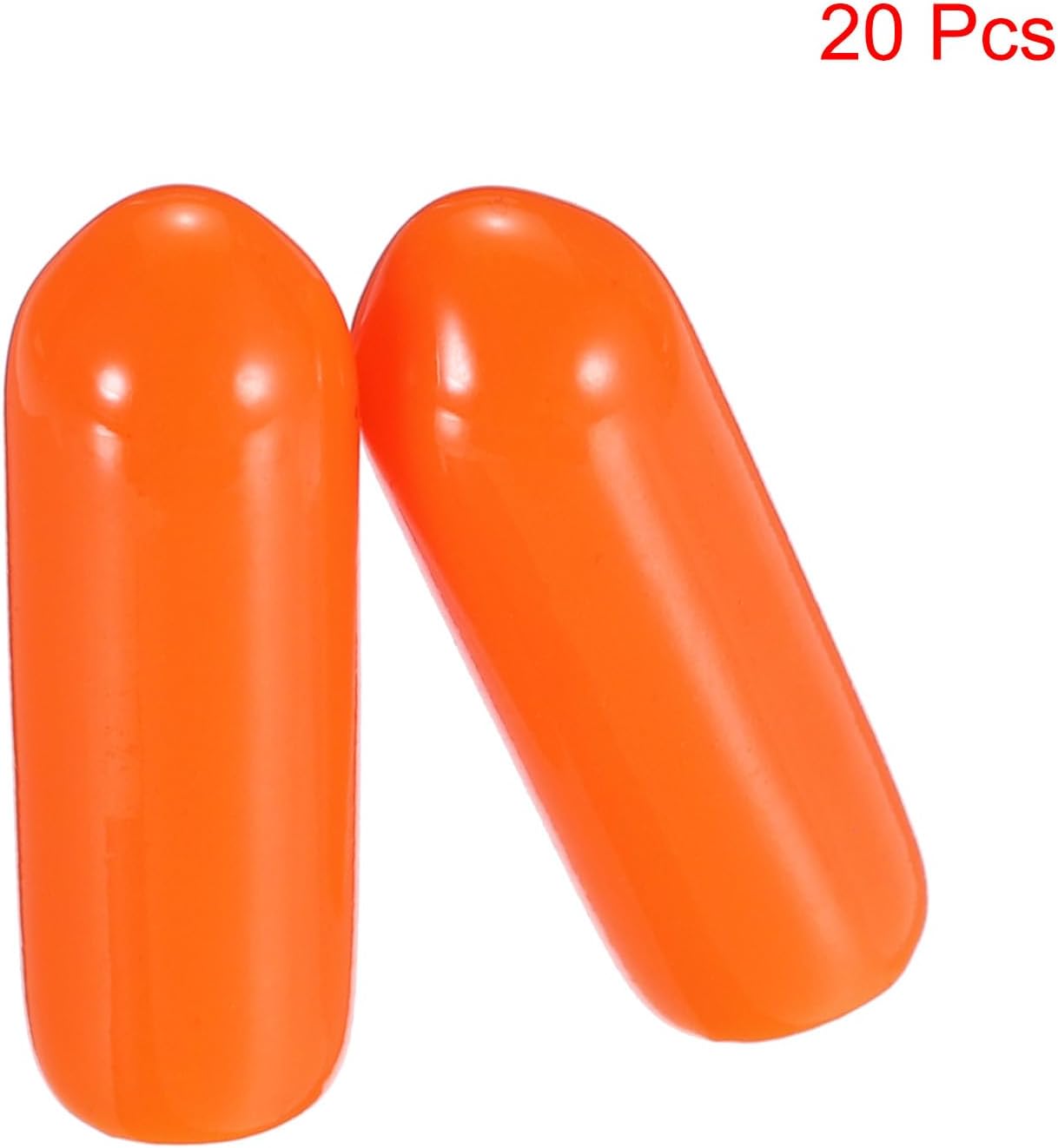 uxcell 20pcs Rubber End Caps 4mm(0.2") ID Vinyl PVC Round Tube Bolt Cap Cover Screw Thread Protectors,Orange