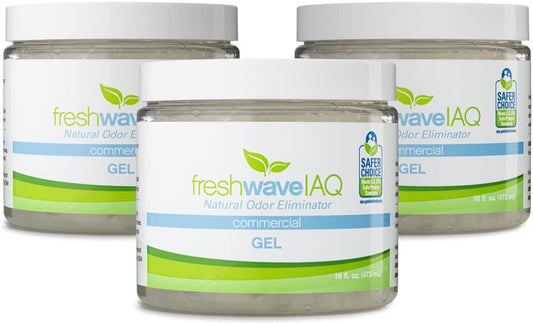 Fresh Wave IAQ Commercial Odor Eliminating Gel, 16 Fl. Oz. | Pack of 3 | Odor Absorbers for Home | Safer Odor Relief | Natural Plant-Based Odor Eliminator | Replace Every 15-60 Days