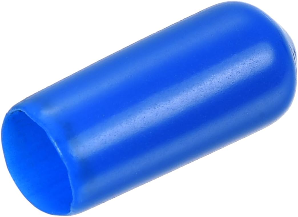 uxcell 20pcs Rubber End Caps 7mm ID Vinyl PVC Round Tube Bolt Cap Cover Screw Thread Protectors Blue