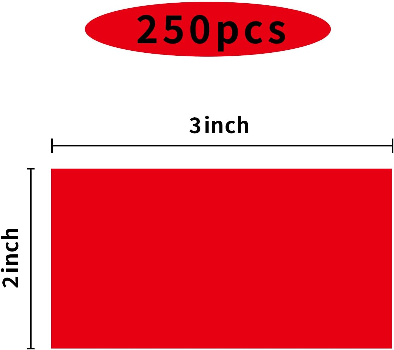 STARLIBOO 250 Red 2*3 Inch Rectangle Removable Writable Color Coding Labels, Name Tag Stickers, File Folder Labels