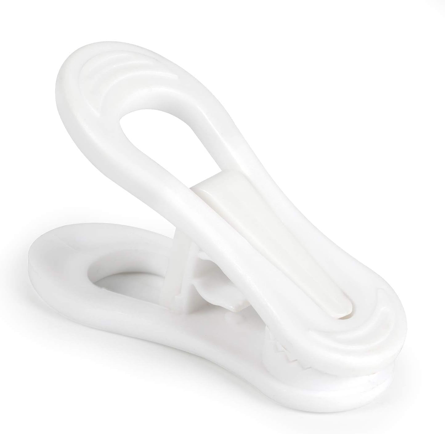 Tinfol White Plastic Hanger Clips, 50 Pack Hanger Clips- Strong Pinch Grip Finger Clips for Plastic Clothes Hangers, Multi-Purpose Hangers Clips