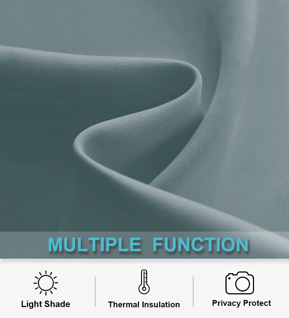 RYB HOME Small Window Curtains with Rod Pocket Design, Blackout Privacy Curtains Drapes Energy Efficient Covering for Closet Pantry W 29 x L 45 inches, 2 Panels, Dusty Blue