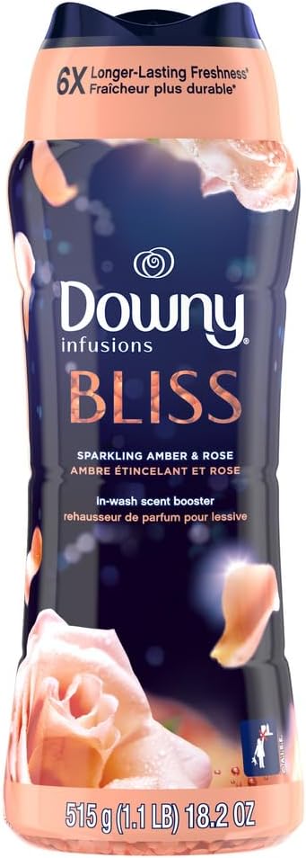 Downy Infusions In-Wash Laundry Scent Booster Beads, BLISS, Sparkling Amber and Rose, 18.2 oz