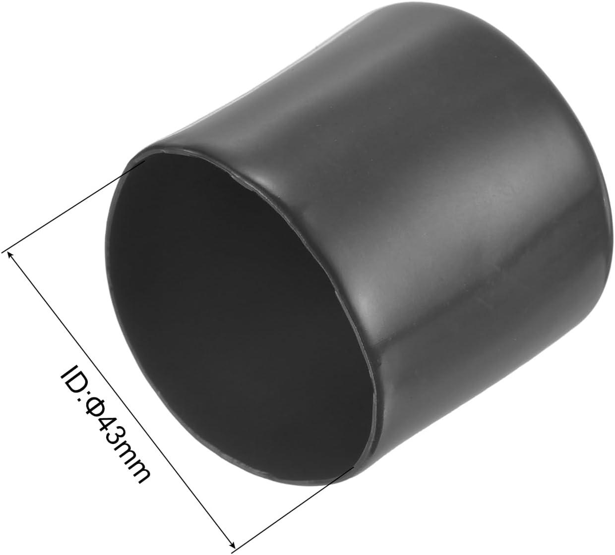 uxcell 20pcs Rubber End Caps 43mm ID Vinyl Round Tube Bolt Cap Cover Thread Protectors Dark Grey