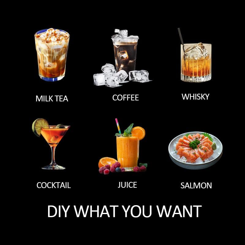 2 Pack Silicone 2 Inch Large Ice Cube Molds for Cocktails Wine Fruit and Bourbon Whiskey Easy Release Ice Cube Tray with Lid Ideal for Cold Drinks and Entertaining Gatherings (Ocean Blue)