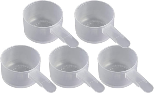 23 mL Plastic Measuring Packaging Scoop (= 23 cc/ = 4.7 teaspoon/ = 1.5 Tablespoon/ = 0.78 fl oz), Short Handle - to Measure and Dispense Spices, Granules, Powders, for Seeds Packing (5 scoops)