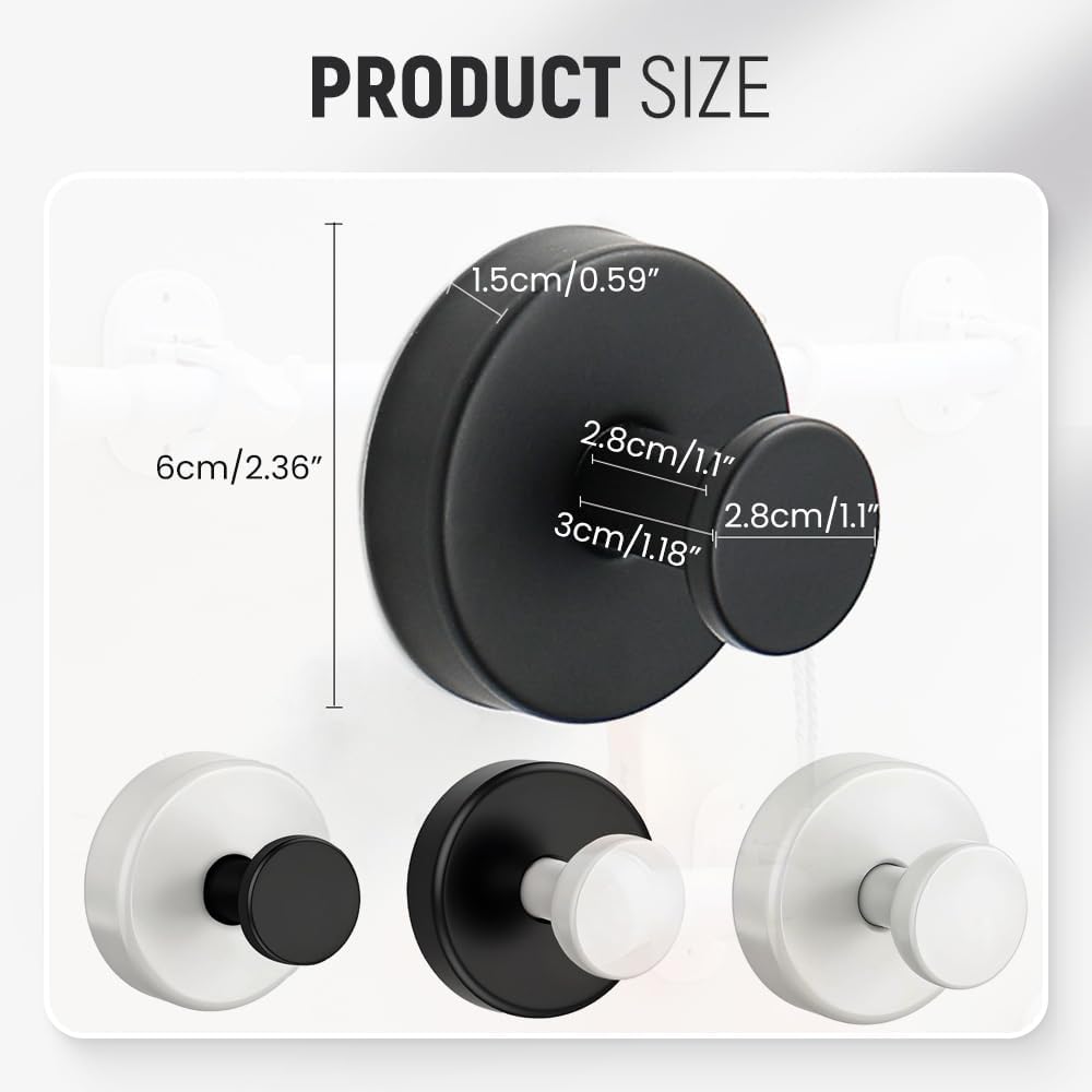 Suction Cup Hooks for Wreaths, 2025 New No Drill Suction Cup Hooks on Glass, Wreath Hanger for Front Door, Rustproof Hook Holder Towel Hook for Window Bathroom Mirrors Tile (4, White A)