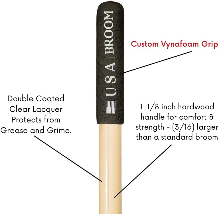 4 Pack Bundle- 24" Soft Sweep Indoor Push Broom with 60" Handle. Ideal for Epoxy & Polished Floors. Durable American Made Steel Brackets-Stainless Steel Hardware. No Plastic. 100% Made in The USA