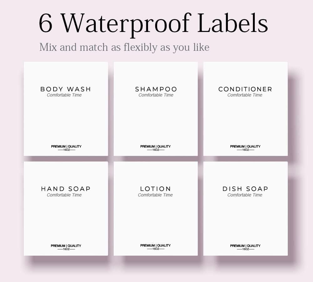 3 Pack of Shampoo and Conditioner Bottles - Apothecary Dispenser Bottle for Bathroom and Kitchen, Refillable Shampoo Bottles for Shampoo Lotion Oil Shower Soap Hand Soap and Dish Soap (Clear)