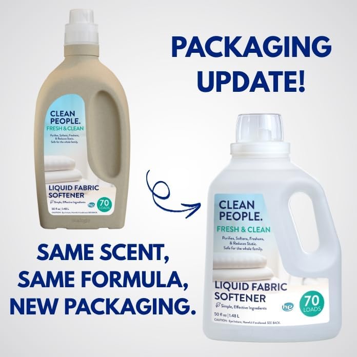 The Clean People Liquid Fabric Softener - Softens & Removes Static Cling - Vegan (100 Fl Oz, Spring)