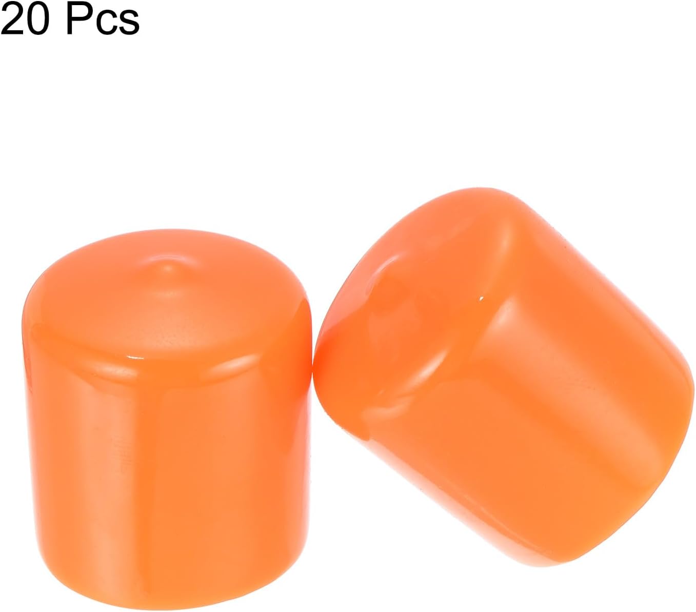 uxcell 20pcs Rubber End Caps 30mm ID Vinyl Round Tube Bolt Cap Cover Screw Thread Protectors Orange