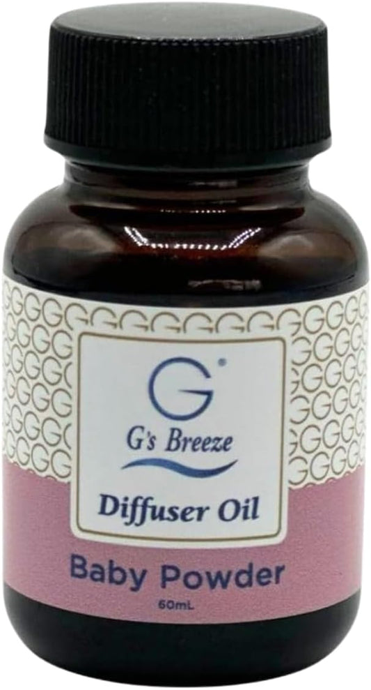 G's Breeze Baby Powder Diffuser Oil Refill - Soft & Soothing Fresh Baby Powder Scent - Ideal for Nurseries, Bedrooms, Living Rooms & More - Elevate Your Space with Comforting Aroma - 60 ML